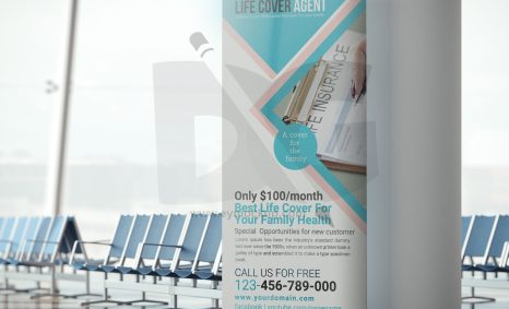 Free Life Cover Agent Roll up Banner template