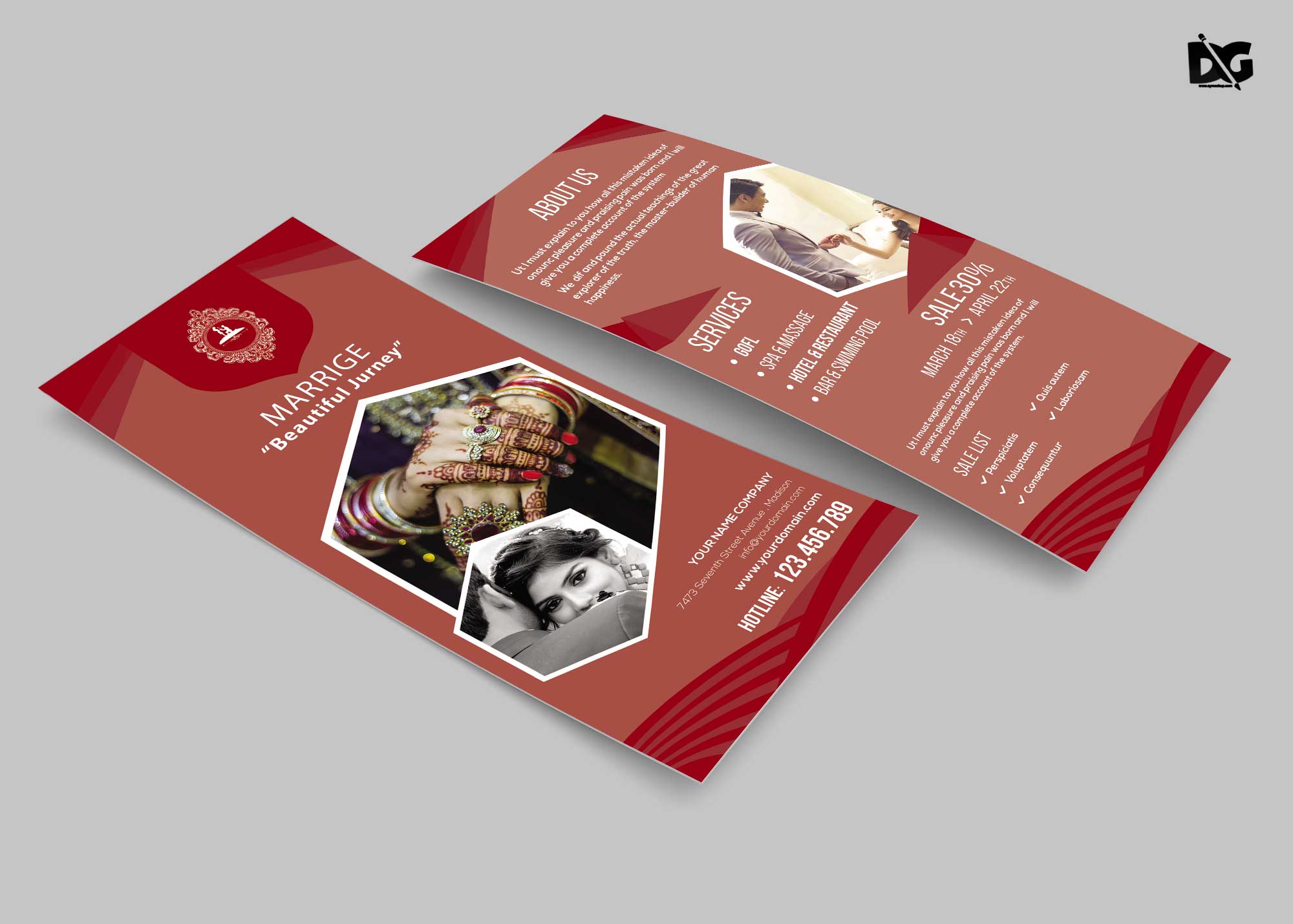 Free Marriage Defination Rack Card Template