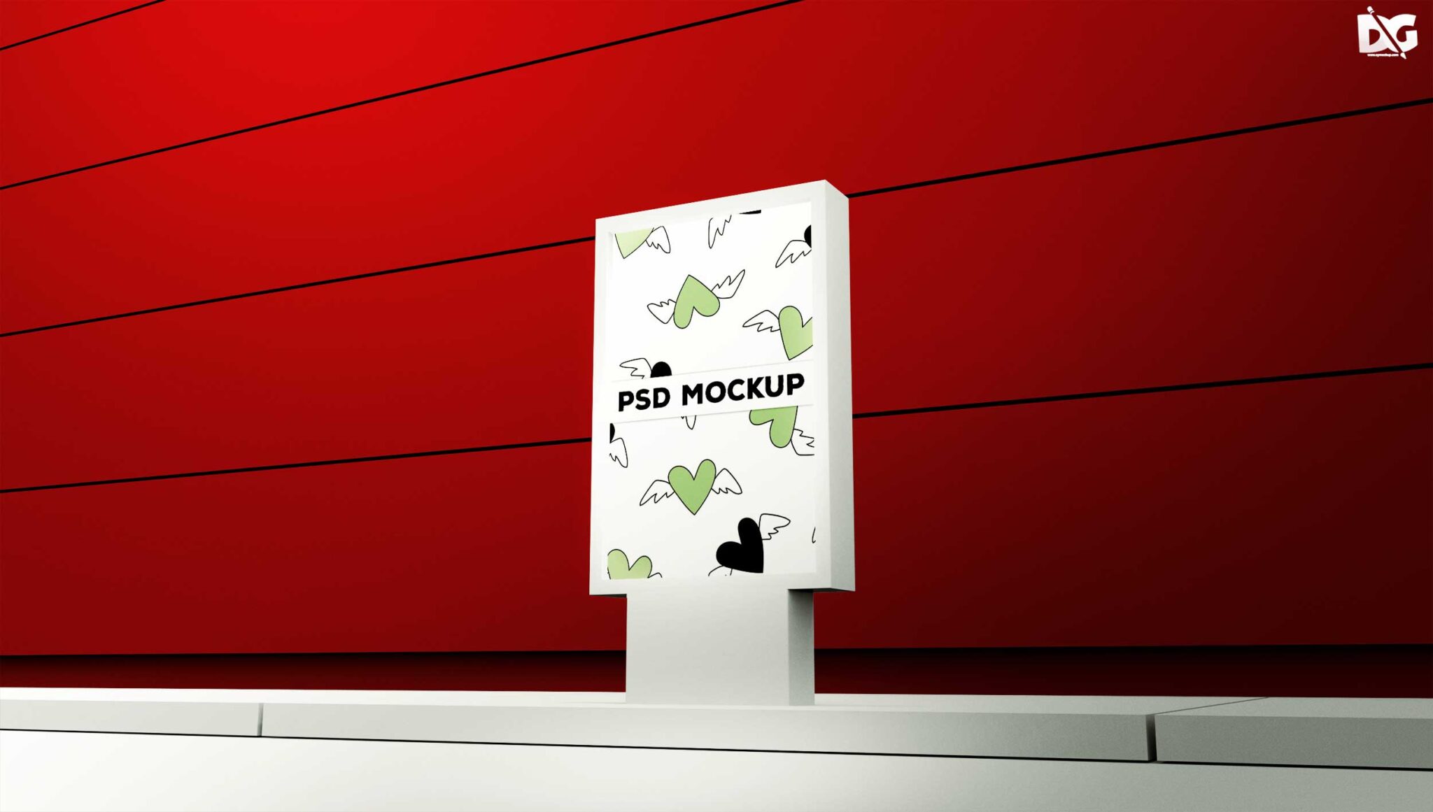 Free Red Back Tilt Banner Mockup 18 Free Outdoor Advertisment Branding Mockup