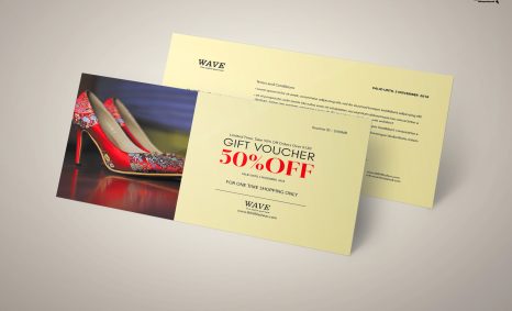 Free PSD Sandals Discount Gift Card Template