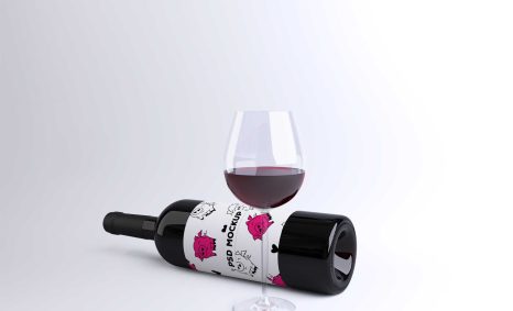 Premium Black Wine Label Mockup