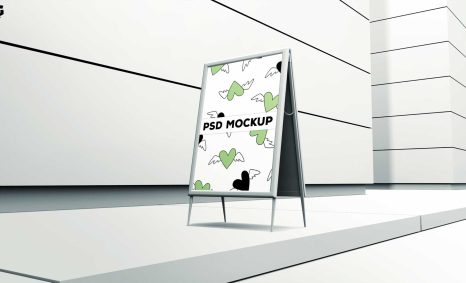 Free Roadside Banner PSD Mockup 15 Free standing banner template psd