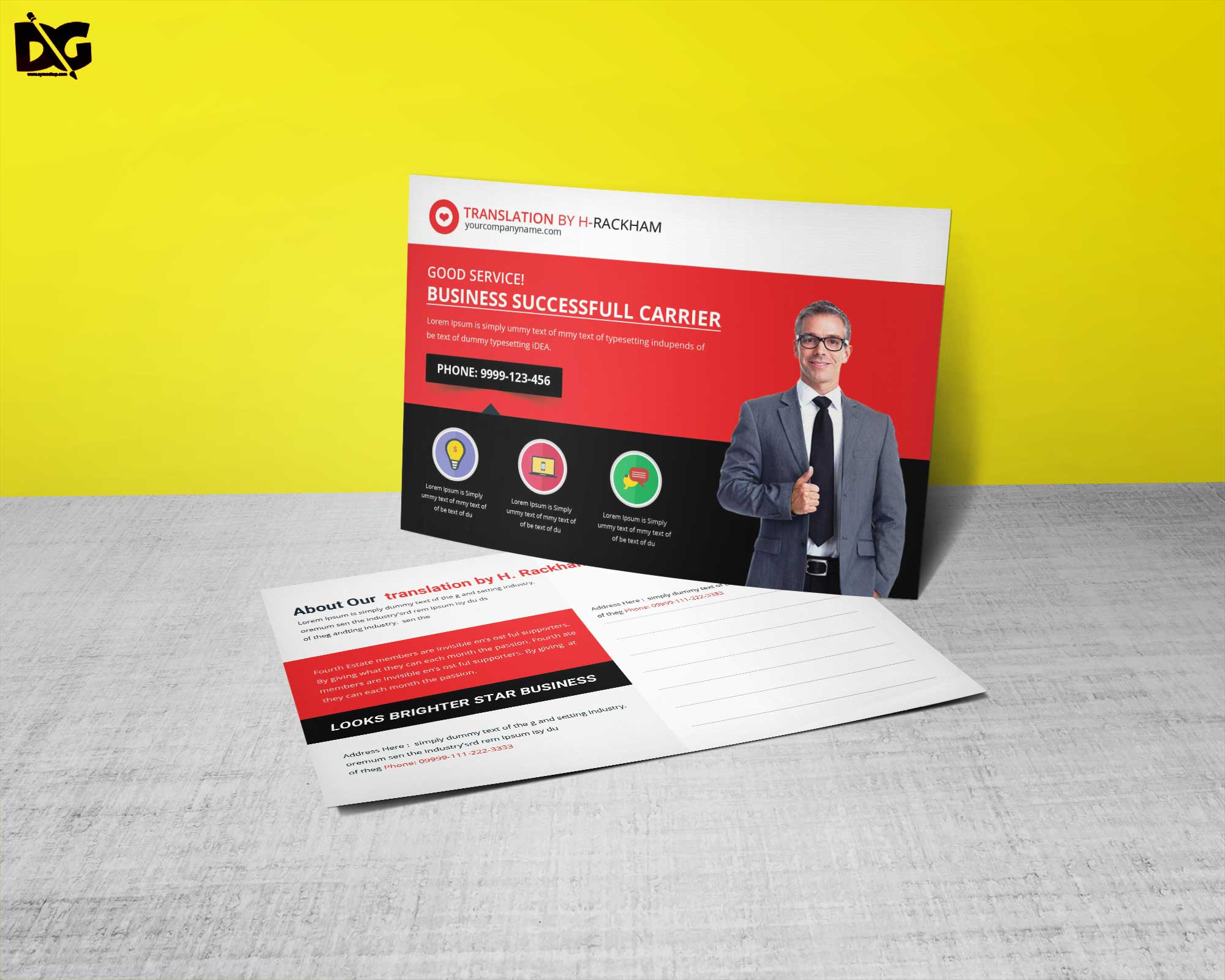 Free Translator Service Postcard Template