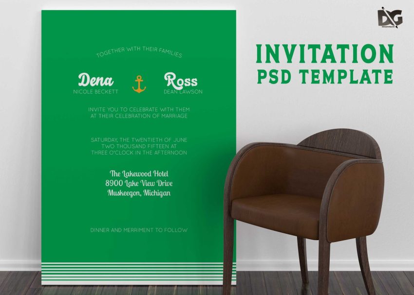 Free Wedding Invitation PSD graphics