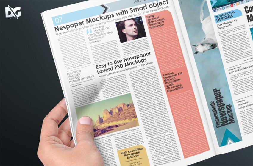 Free News Magazine Mockup