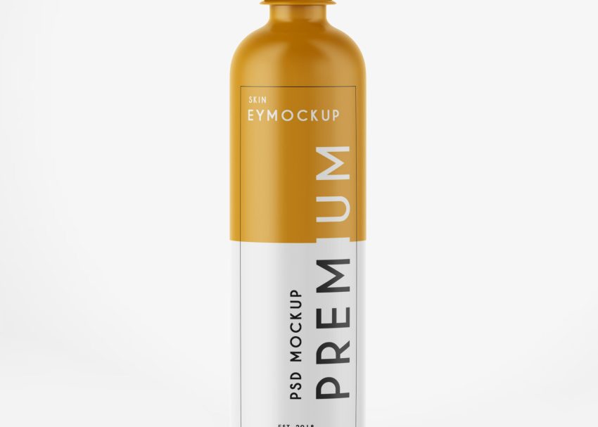 Free PSD Mockups 1 Clean Bottle Label Presentation Mockup