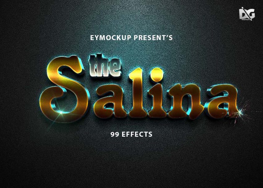 Free PSD Mockups 8 Free 3D Salina Text Effect PSD
