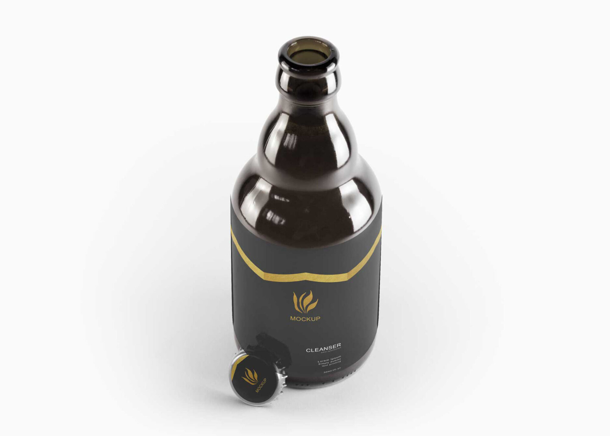 Download Free Beer Bottle Label Mockup 1 Beer Bottle Label Mockup