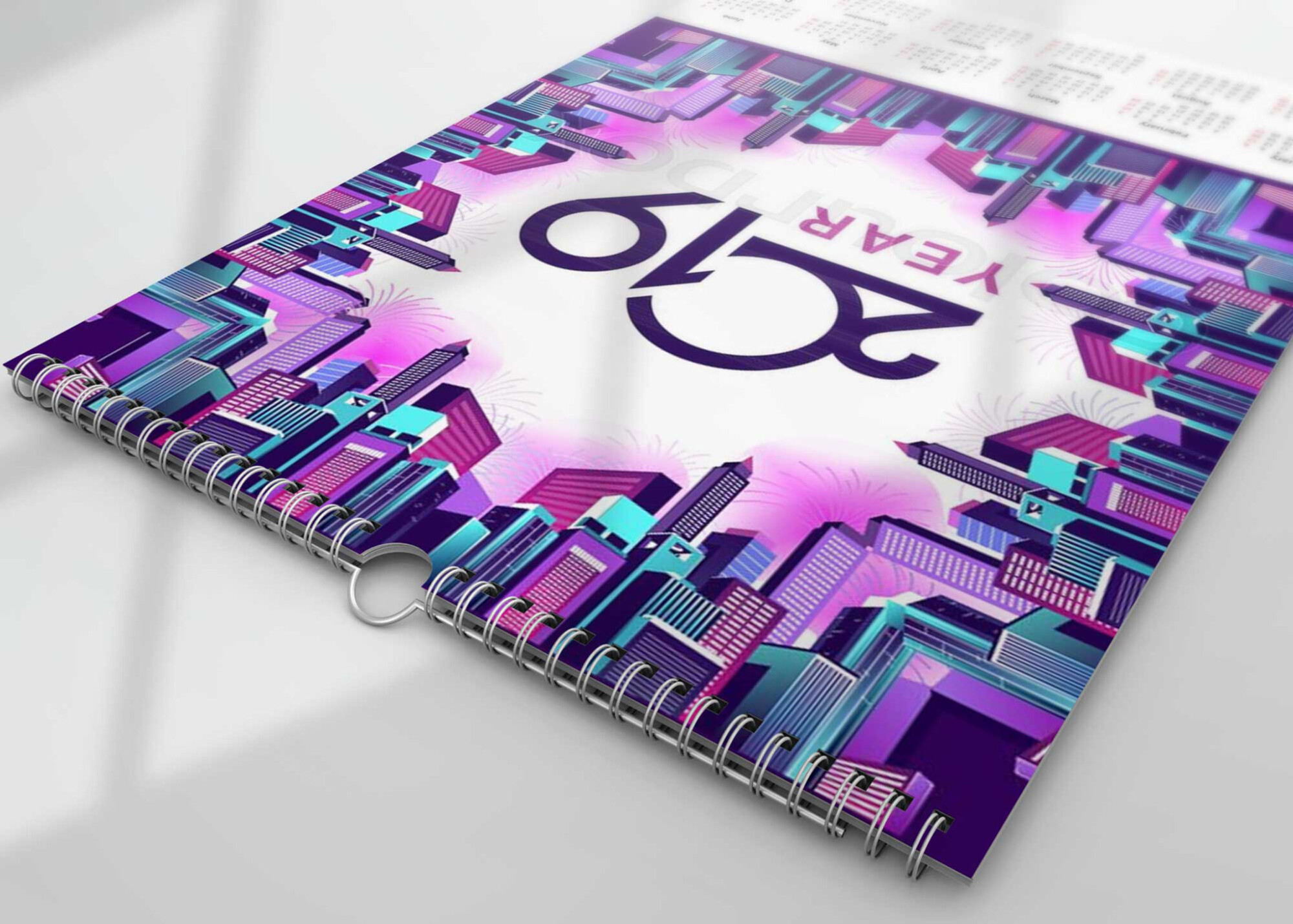 Free Factory Wall Calendar Design Mockup