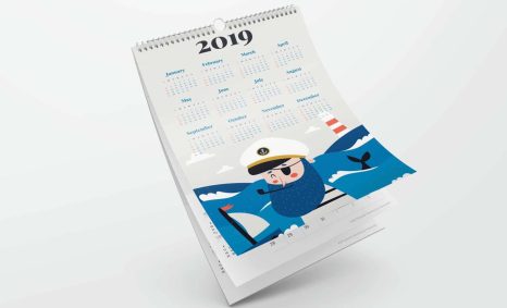 Free PSD Wall Calendar Design Mockup