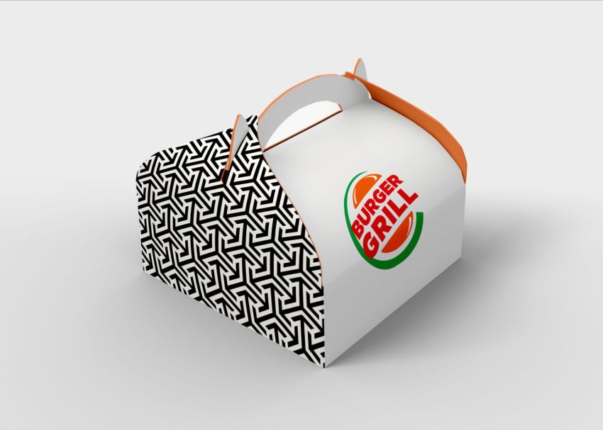 Free PSD Burger Packaging Label Mockup