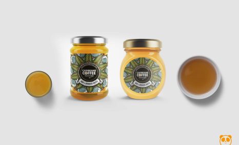 Honey Jar Bottle Label Mockup