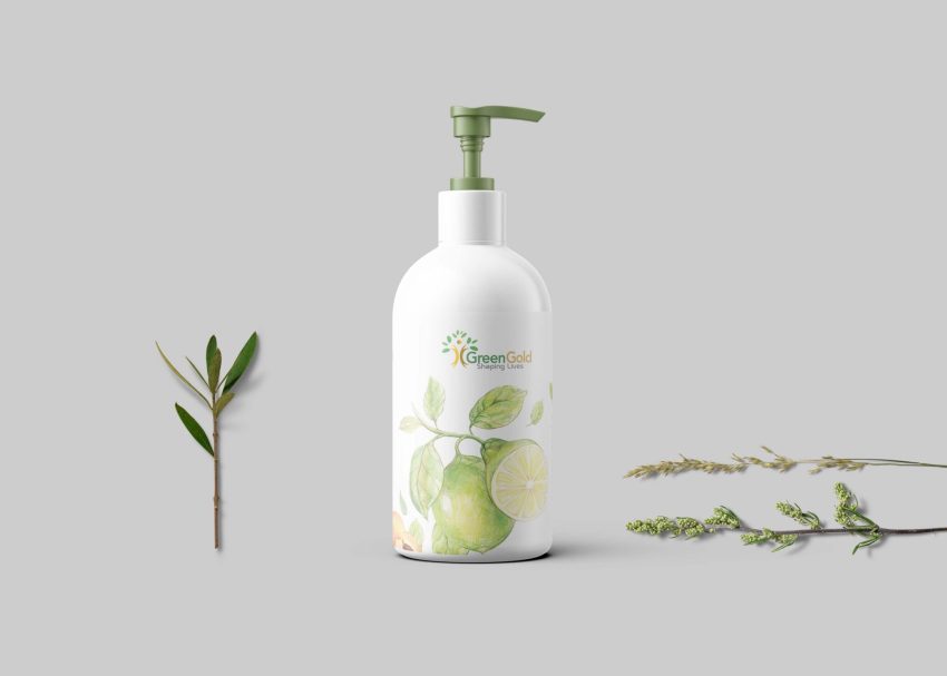 Free PSD Mockups 1 Hand Wash Dispenser Bottle Label Mockup