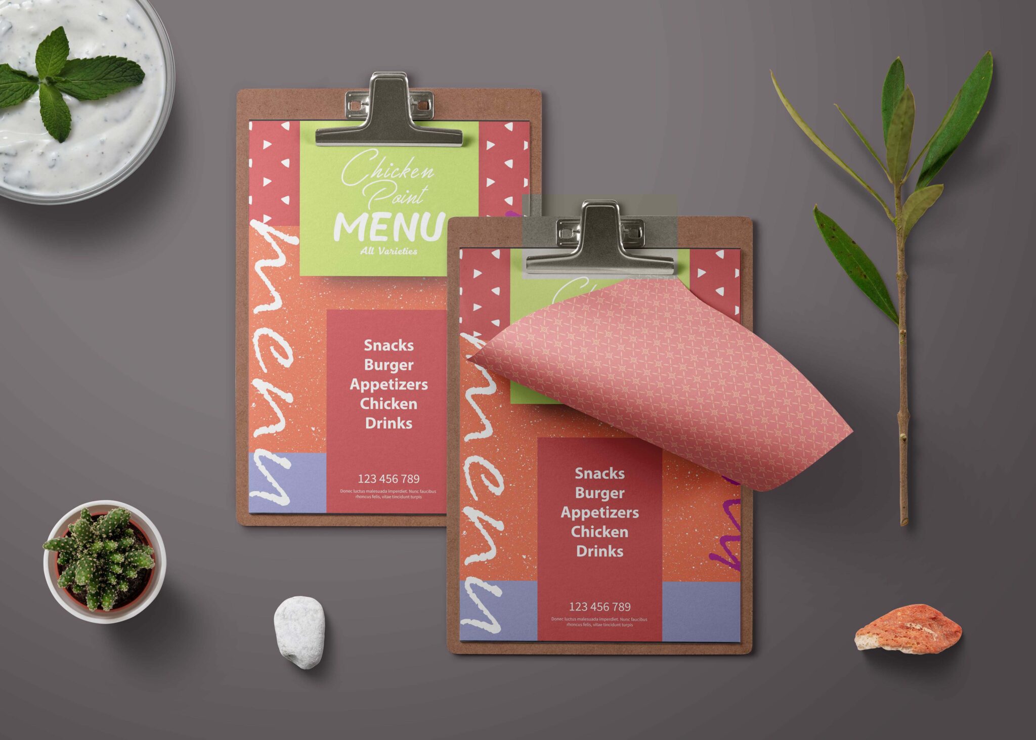 New Chicken 6-Page Menu Card Template