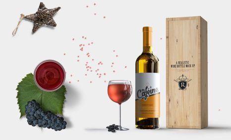 Premium Festive Wine Bottle Packaging Mockup