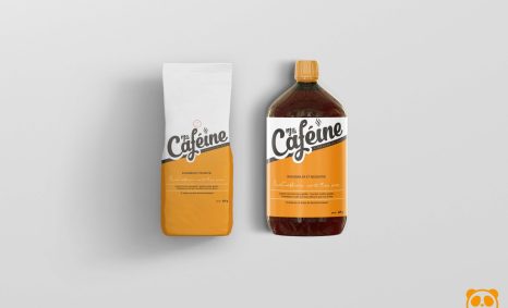 Cafeine Chemical Bottle Label Mockup