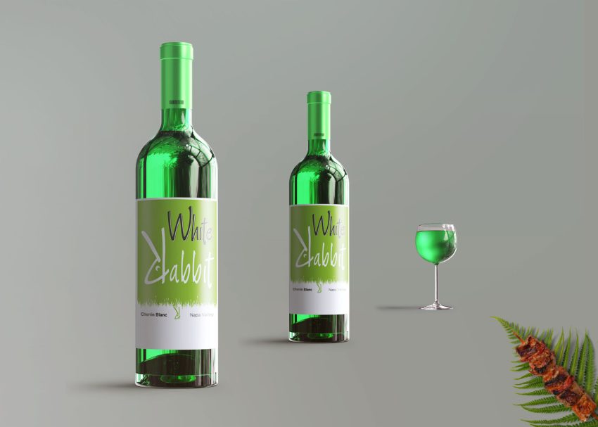 Glass Wine Bottles Label Mockup