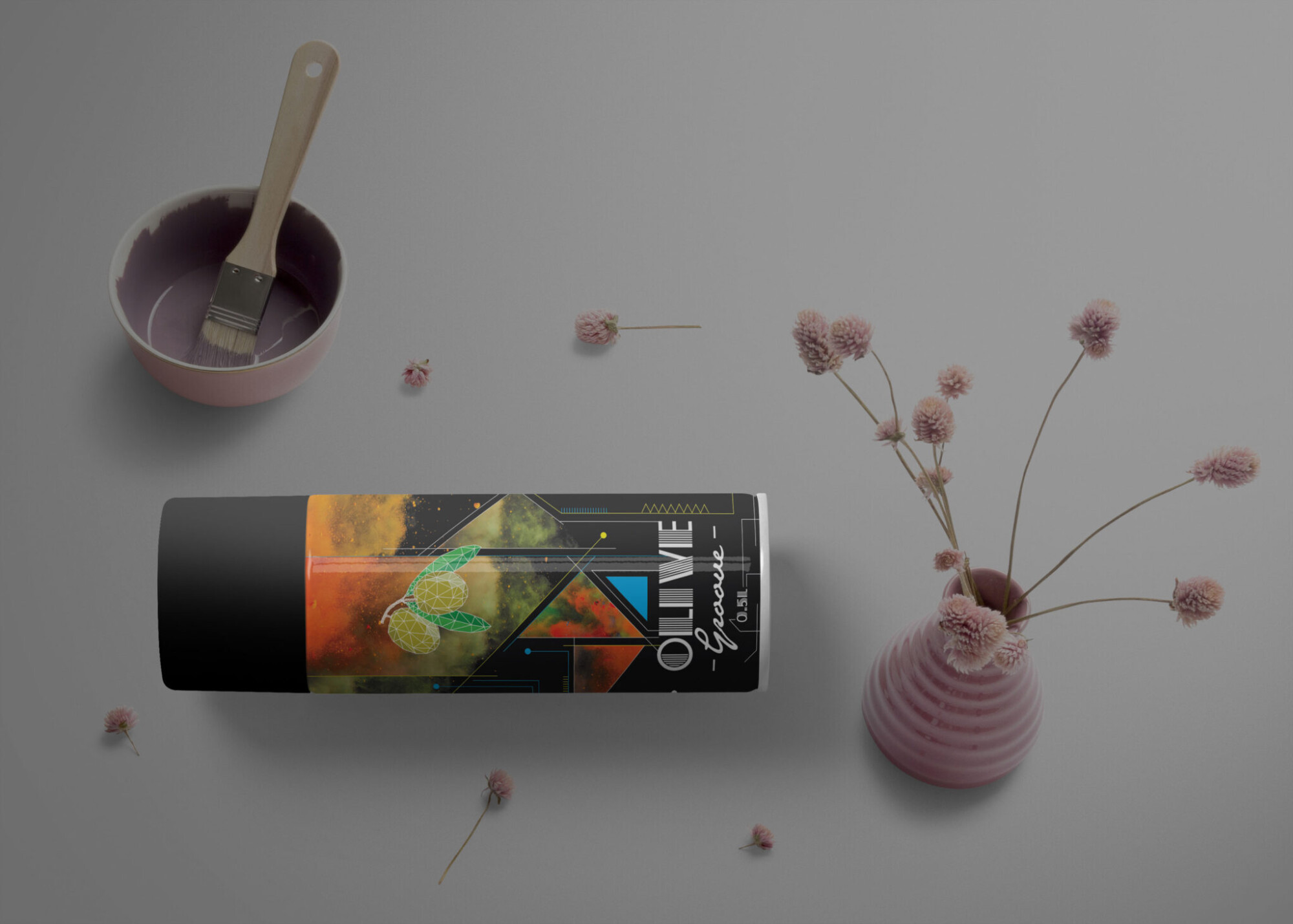 Spray Can Bottle Mockup