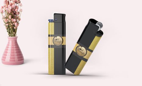 Gold Cigarette Lighter Mock up