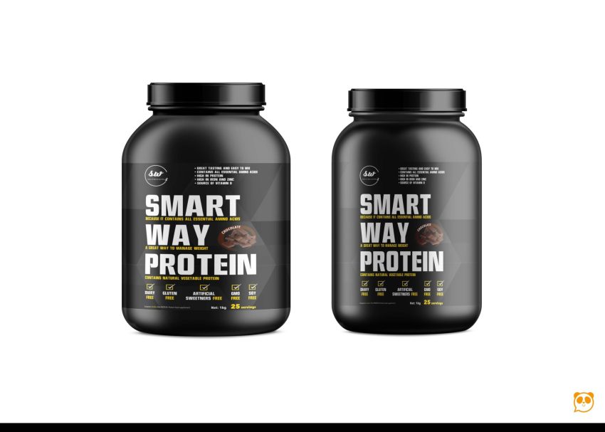 Gym Supplement Bottle Label Mockup