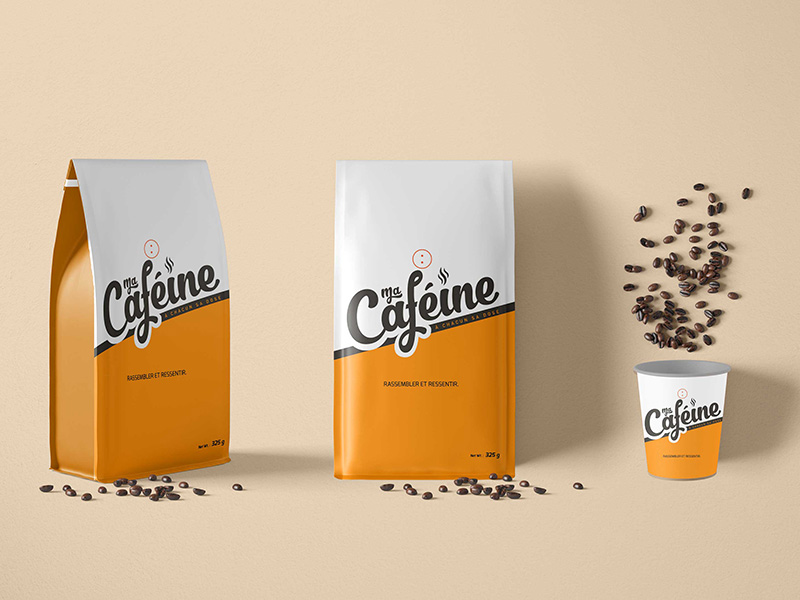 Stylish Coffee Pouch Mockup Design 18 PSD Pouch Packaging Mockup