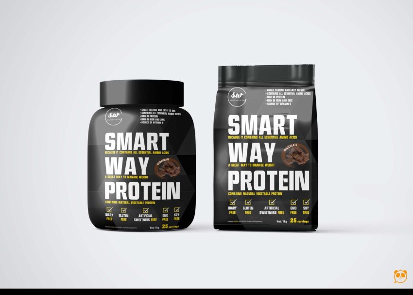 Smart Suplement Protein Packaging Mockup