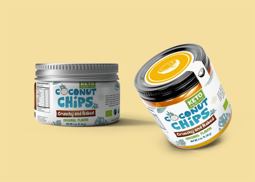 Free PSD Mockups 1 Coconut Cosmetic Label Mockup