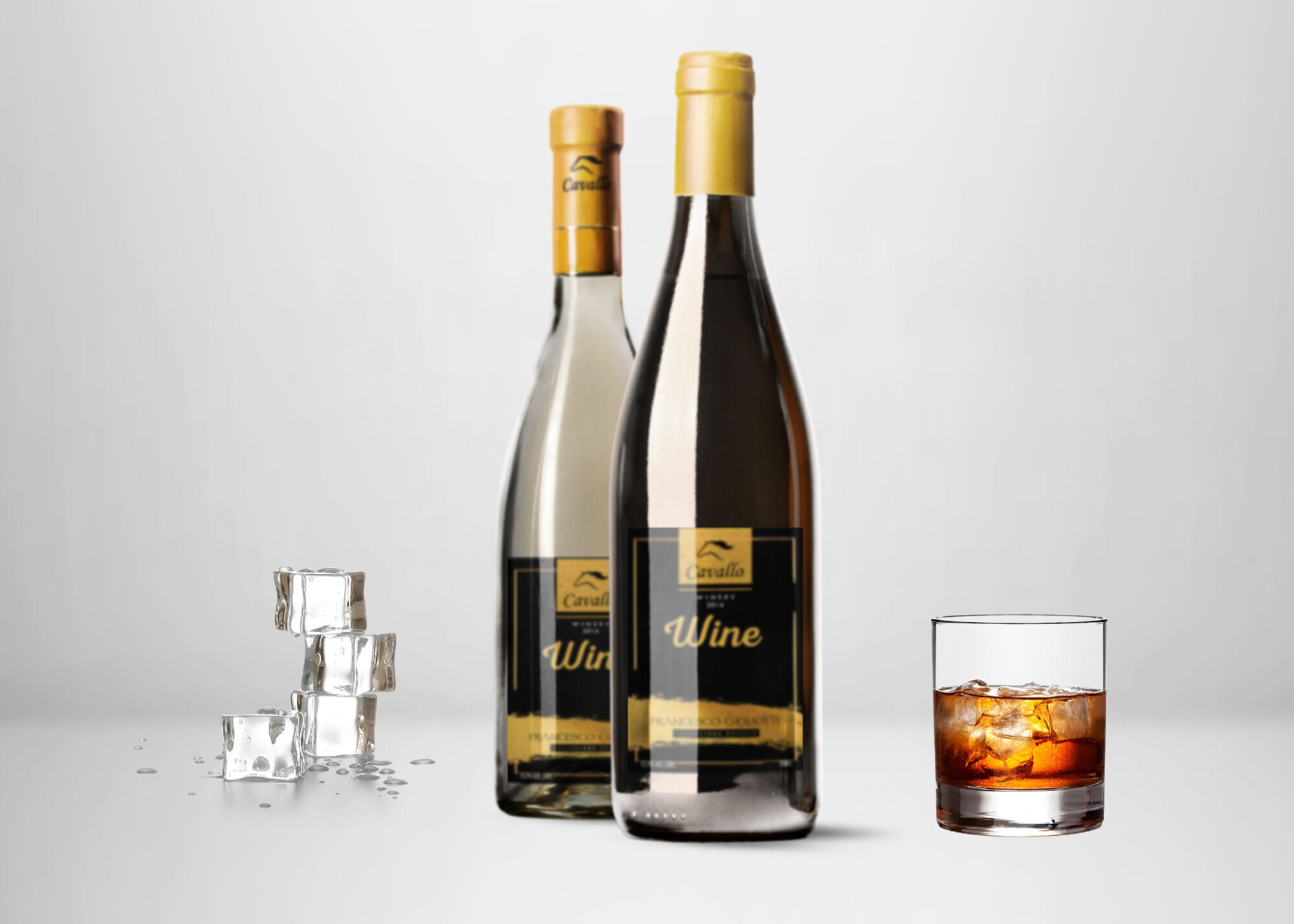 Scotch Wine Bottle Label Mockup