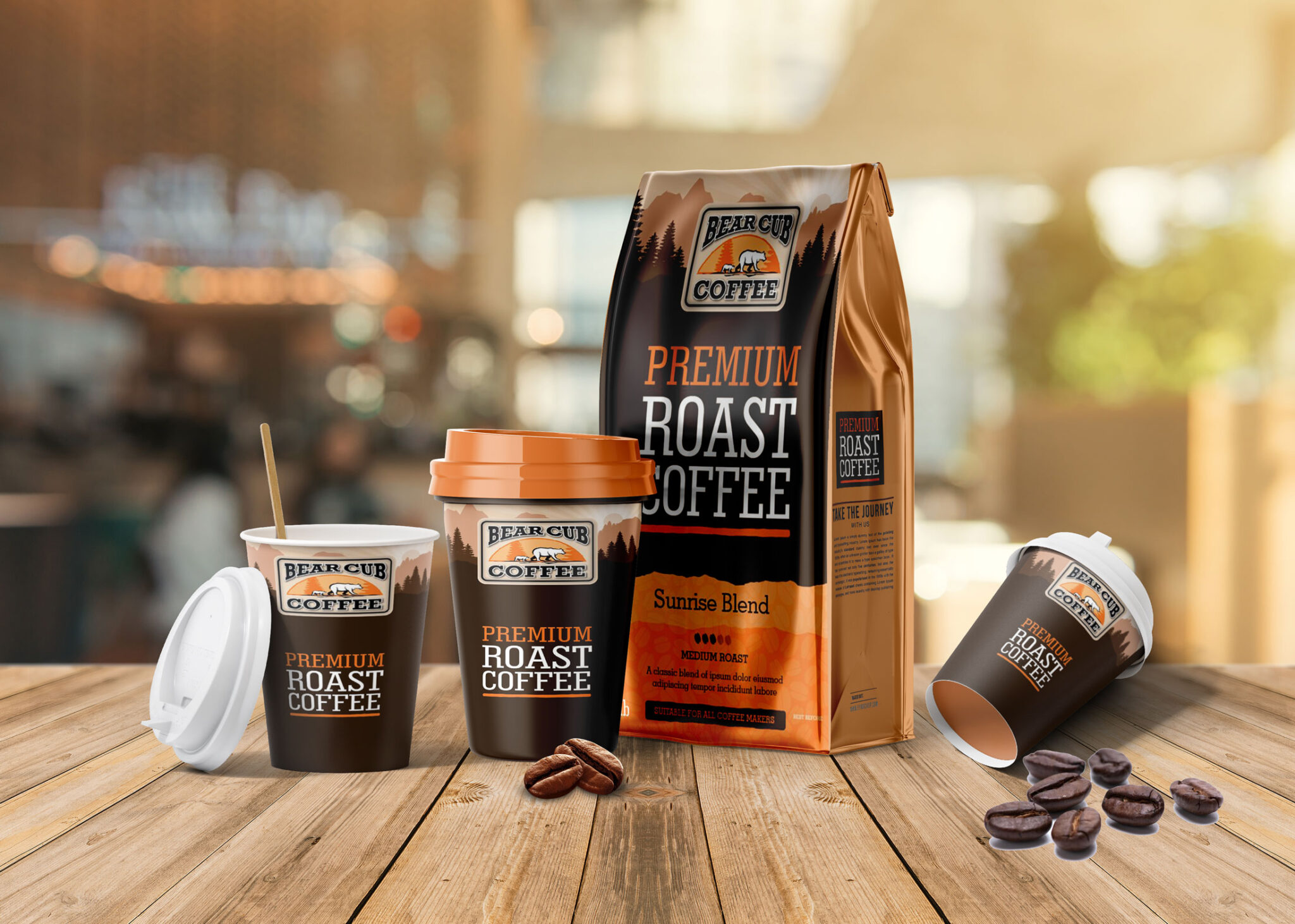 Stylish Coffee House Scene Mockup 20 Coffee House Scene Mockup