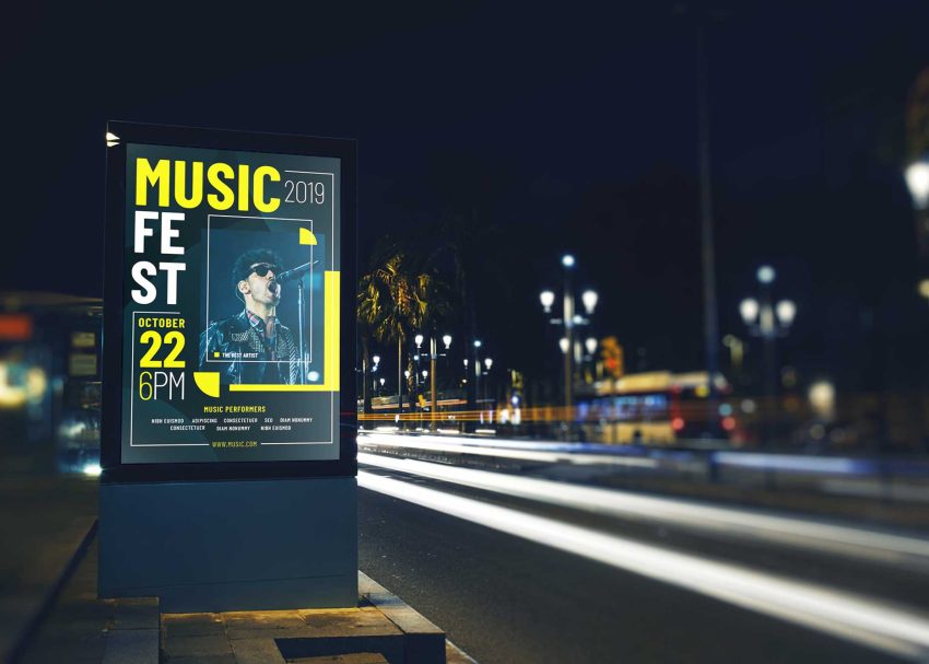 Bus Stop Poster Mockup