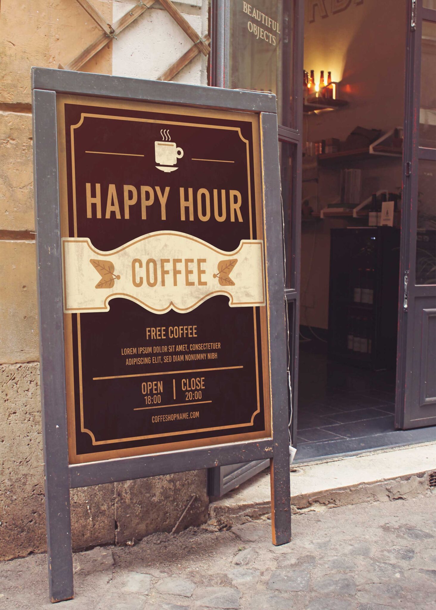 Free Cafe Board Mockup Download 1 Restaurant Cafe Board Mockup
