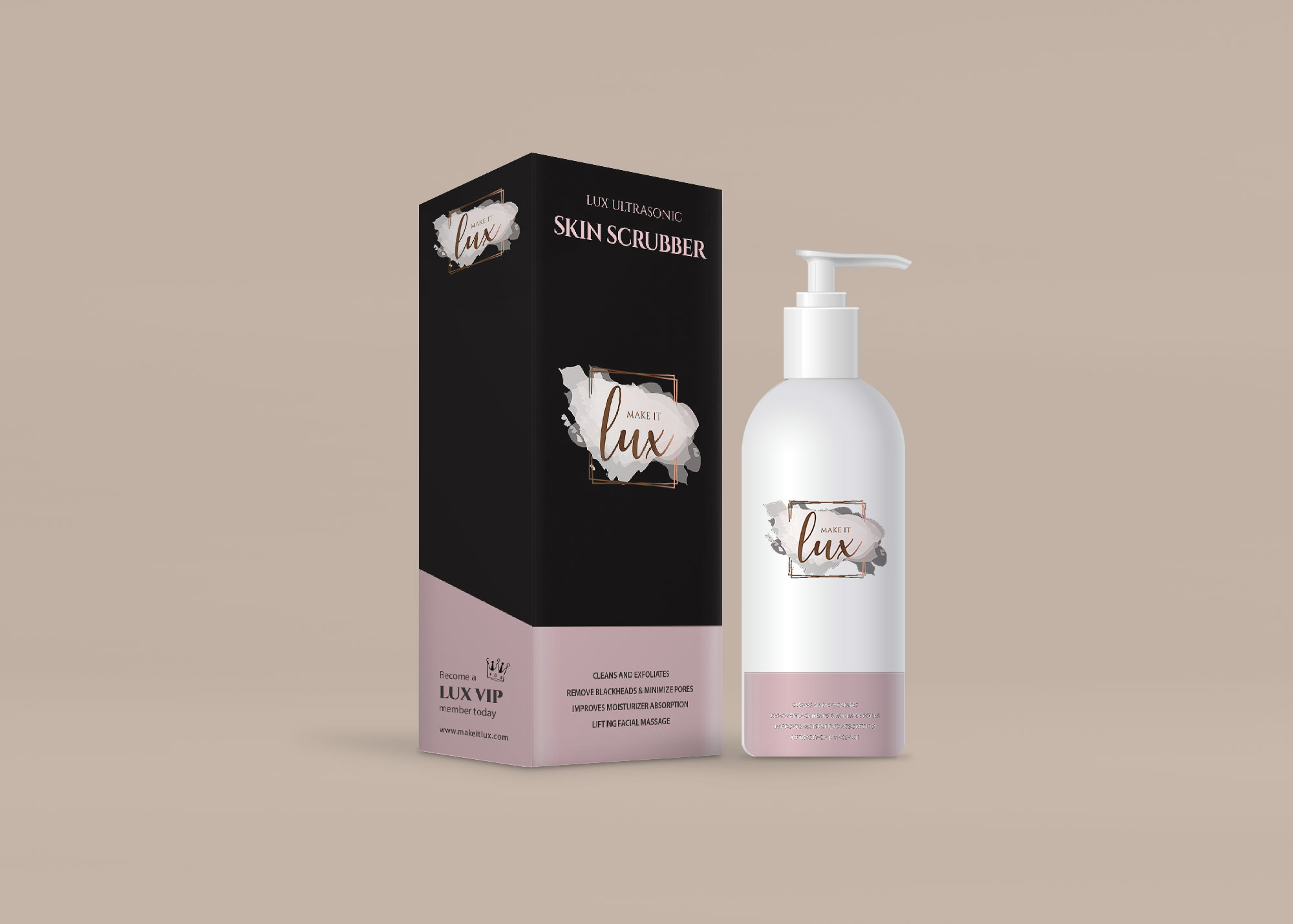 Skin Scrubber Cosmetic Bottle Mockup
