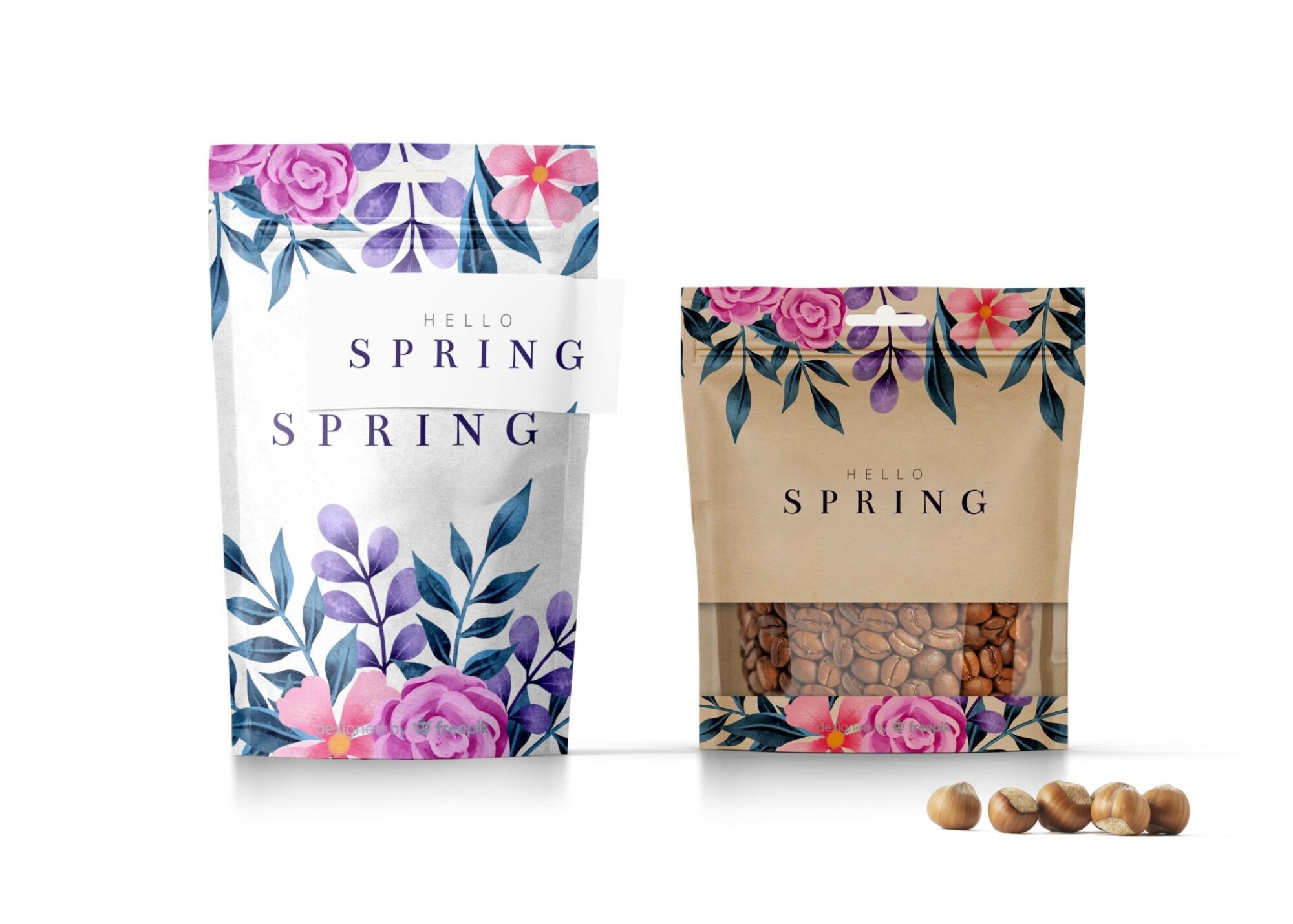 Spring Stand up Pouch Mockup