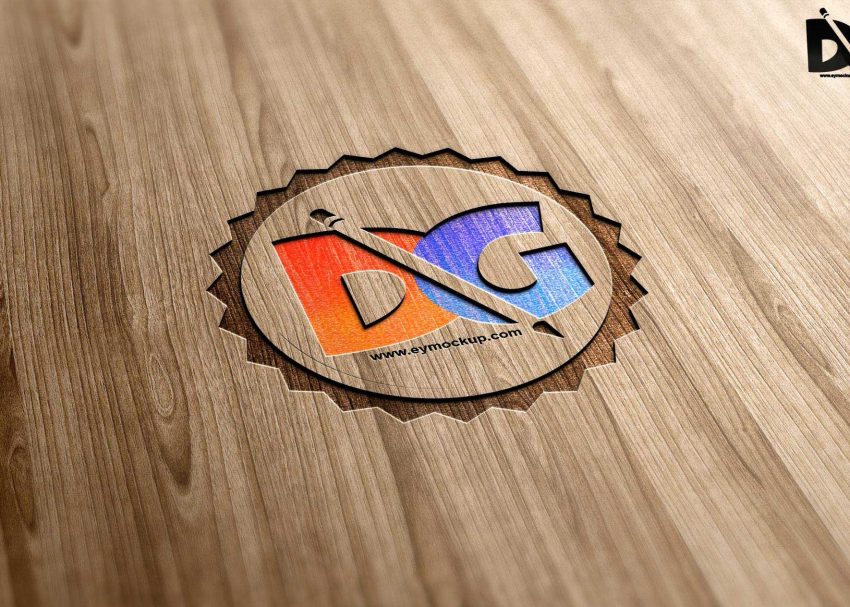 Free PSD Mockups 1 Wood PSD Mock-Up