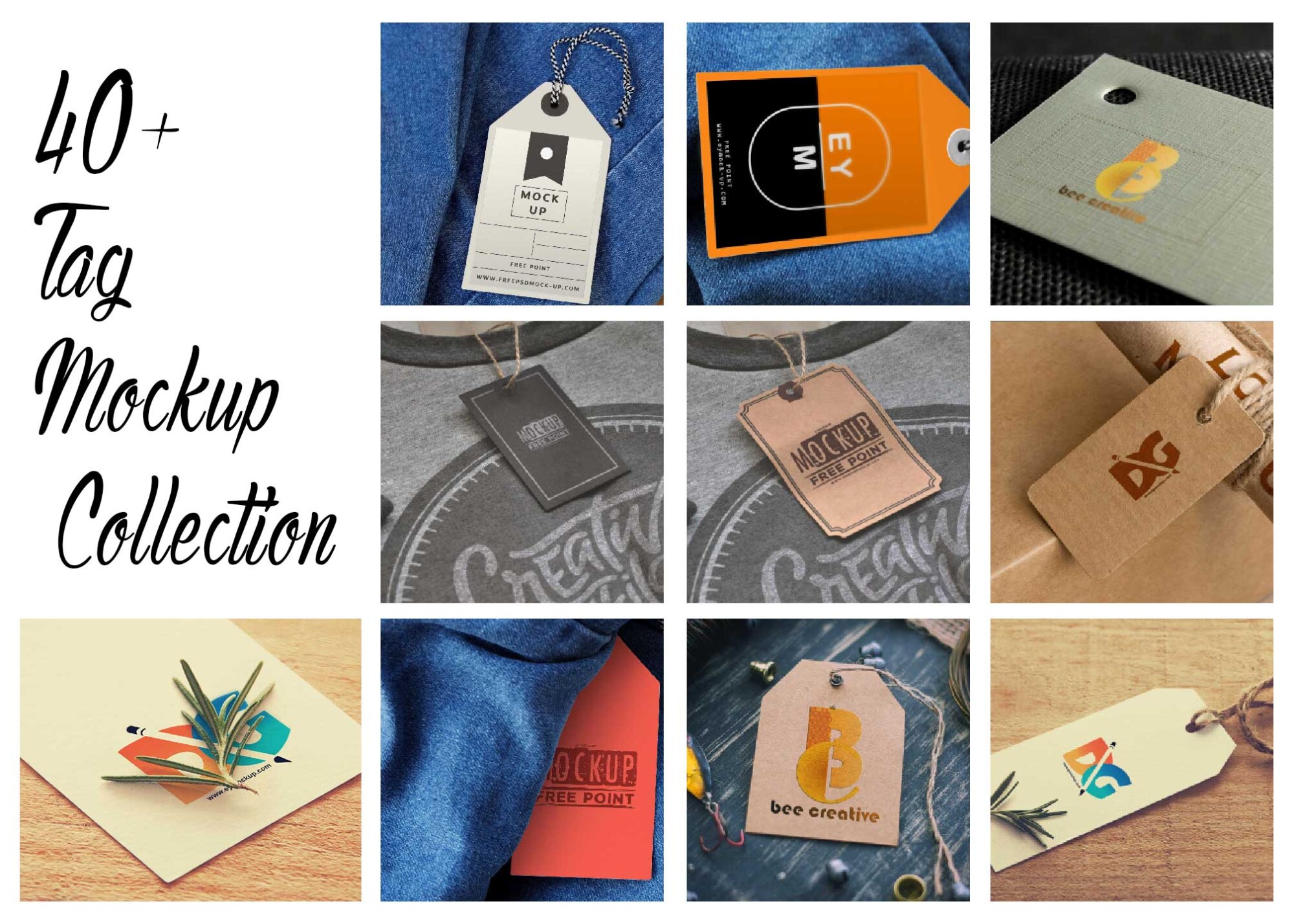 40+ Tag Mockup Collection
