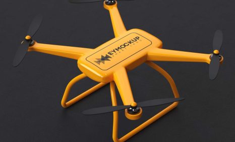 Angle Shot Drone Logo Mockup