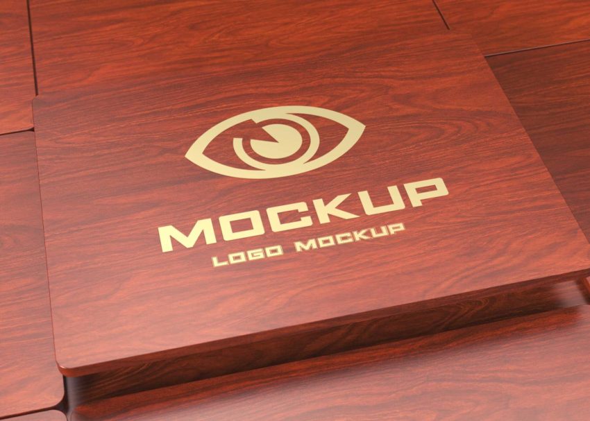Ayaka Wood Gold Logo Mockup