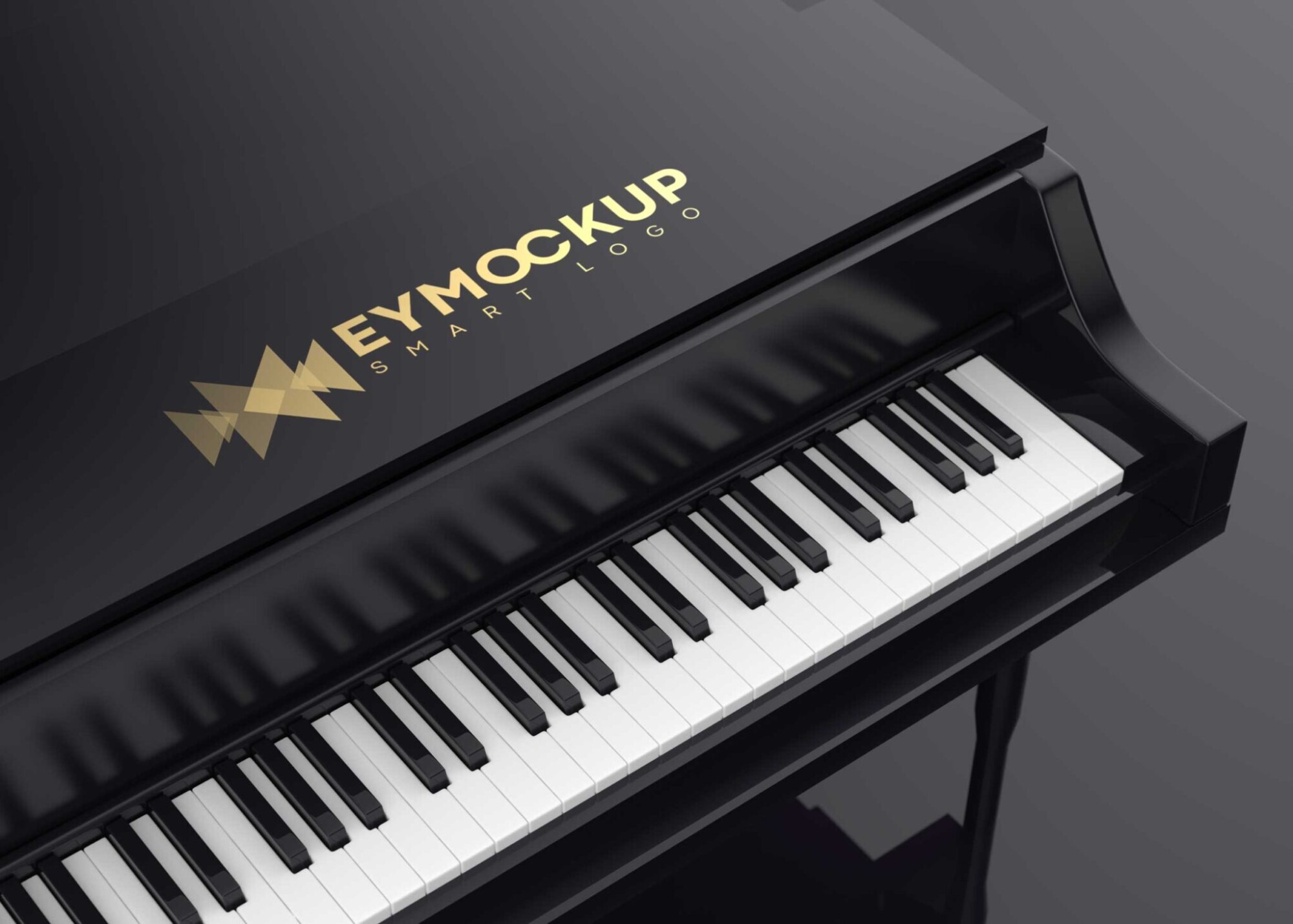 Black Piano Logo Mockup