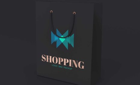 Dark Shopping Bag Logo Mockup