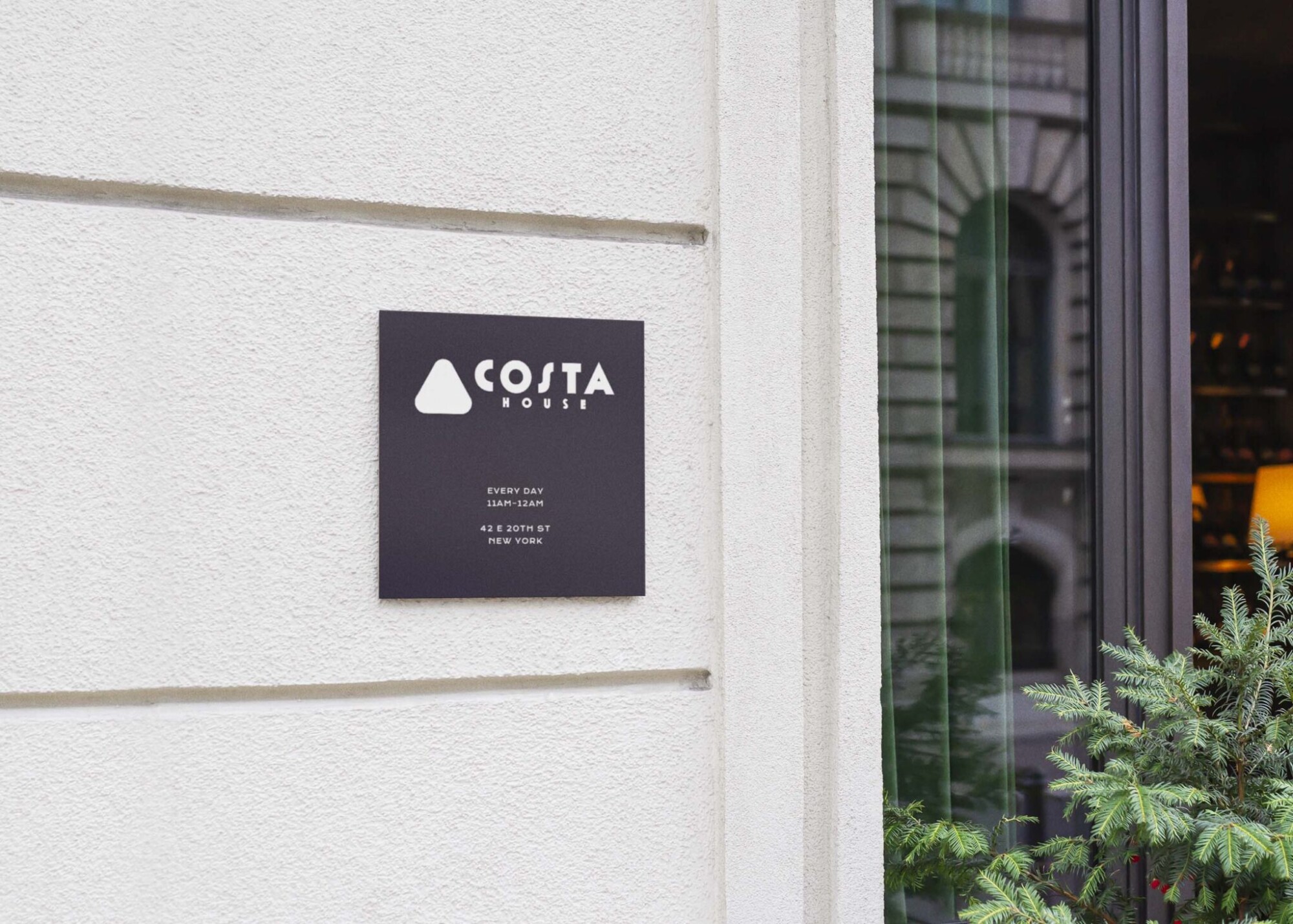 Free Mount Sign Cafe PSD Mockup 1 Mount Sign Cafe PSD Mockup