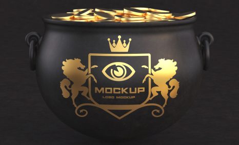 Old Coins Cauldron Logo Mockup