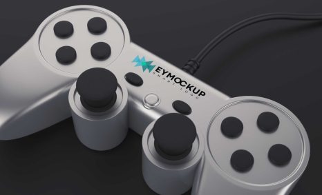 Silver Game Device Logo Mockup