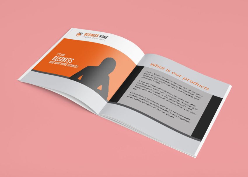 Free PSD Mockups 6 Wide Brochure Mockup