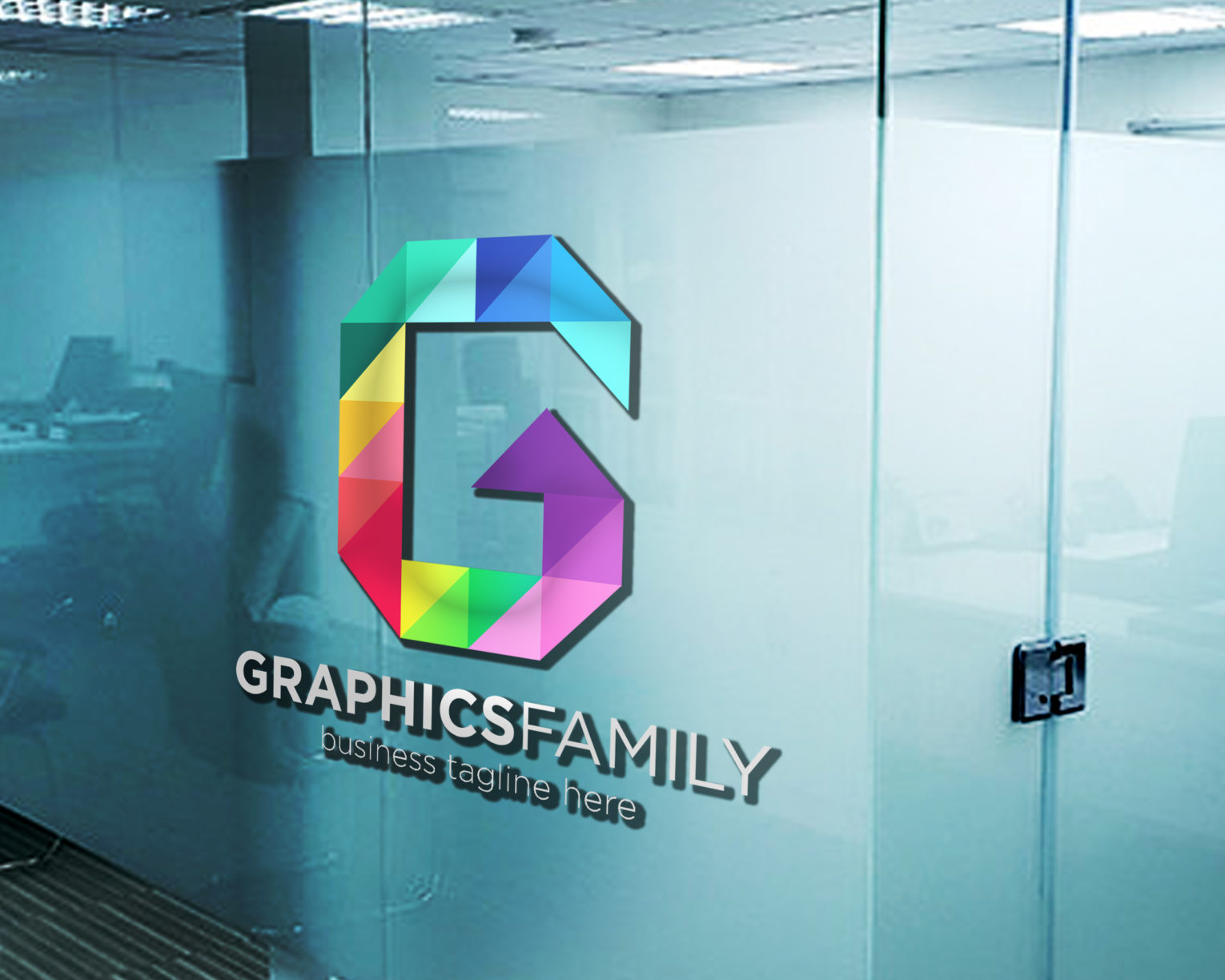 Mirror Glass Logo Free Mockup