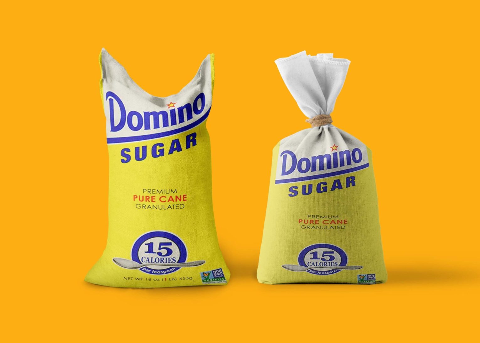 Vivid sugar sack packaging mockup