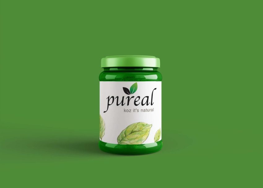 Free PSD Mockups 6 Pure pickle Jar Label mockup