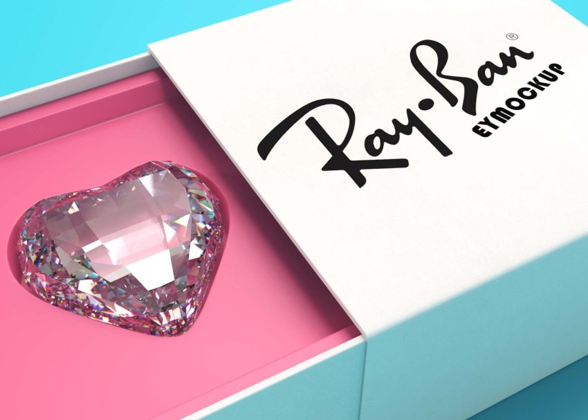 Free PSD Mockups 5 Free Diamond Heart Box Mockup
