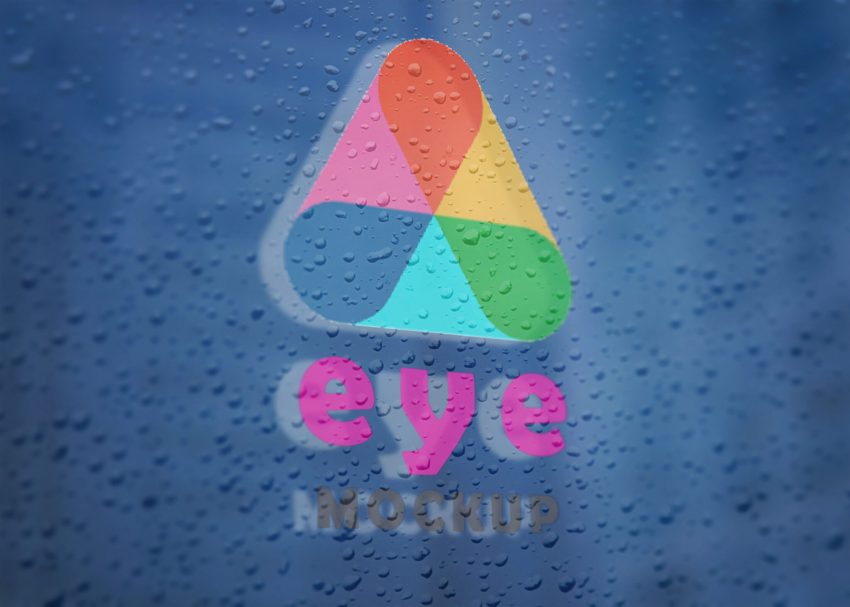 Free PSD Mockups 1 Free Drop Glass Logo Mockup