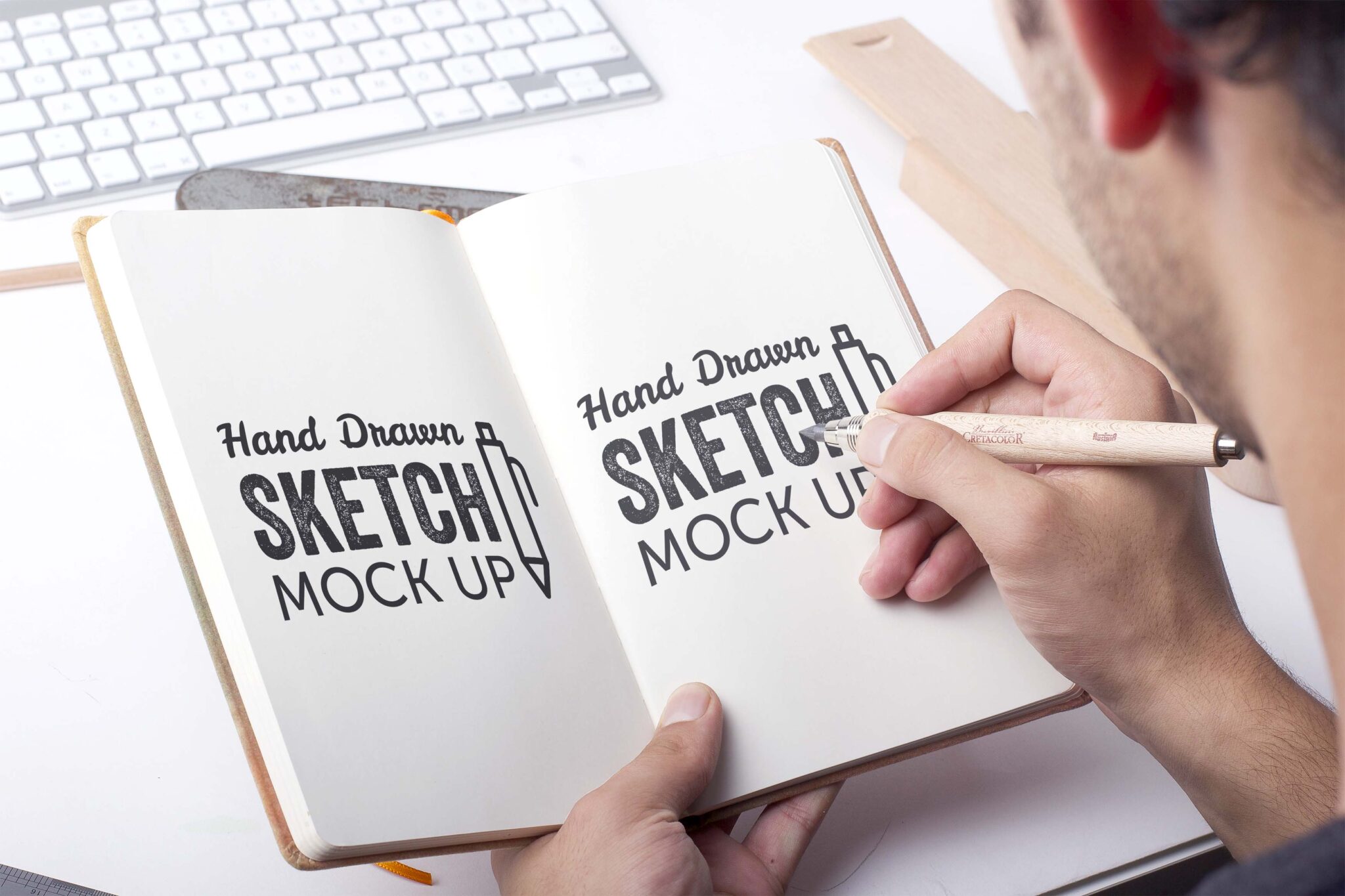 Free Hand Drawing Sketch Mockup