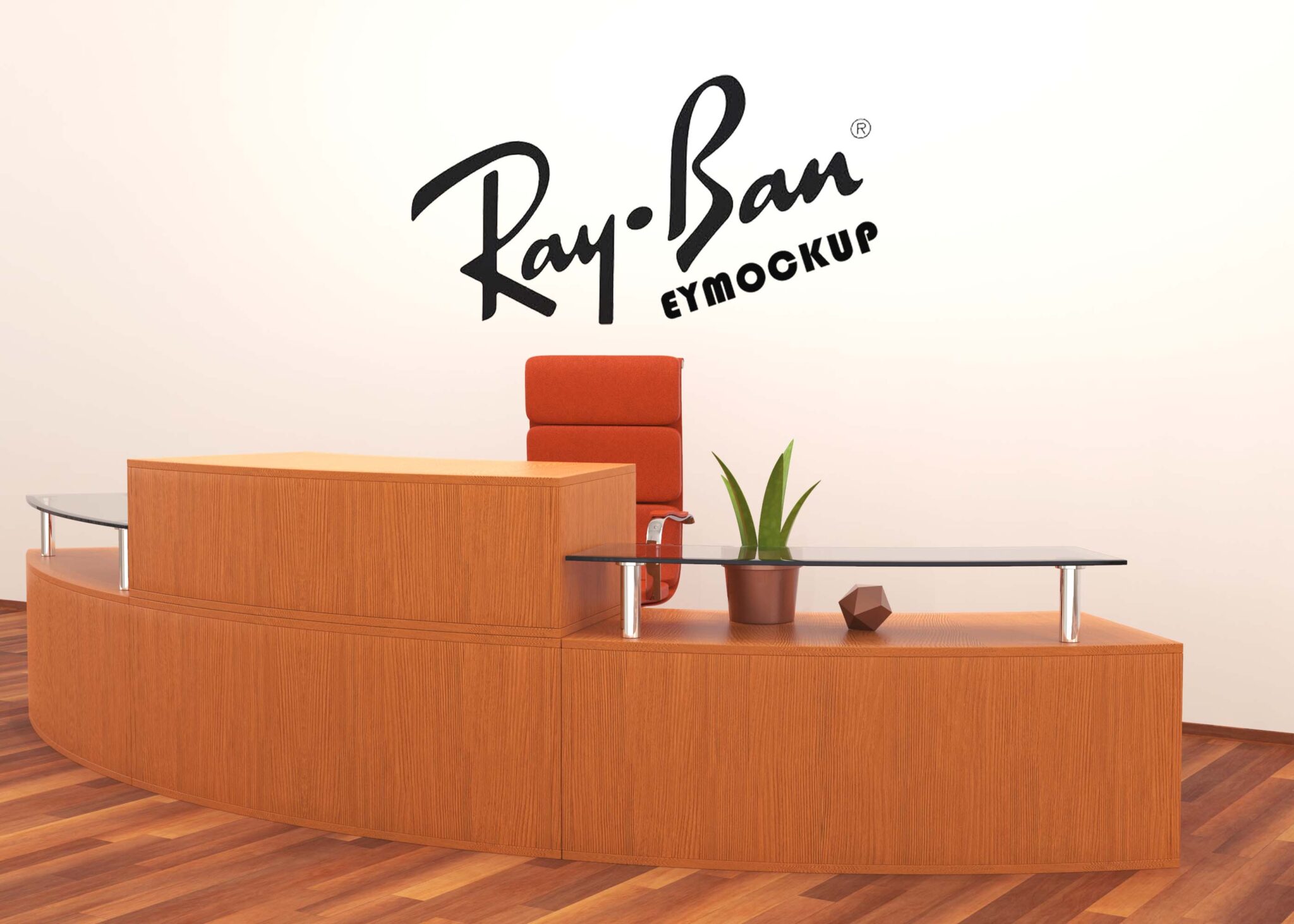 Free Office Interior Branding Logo Mockup